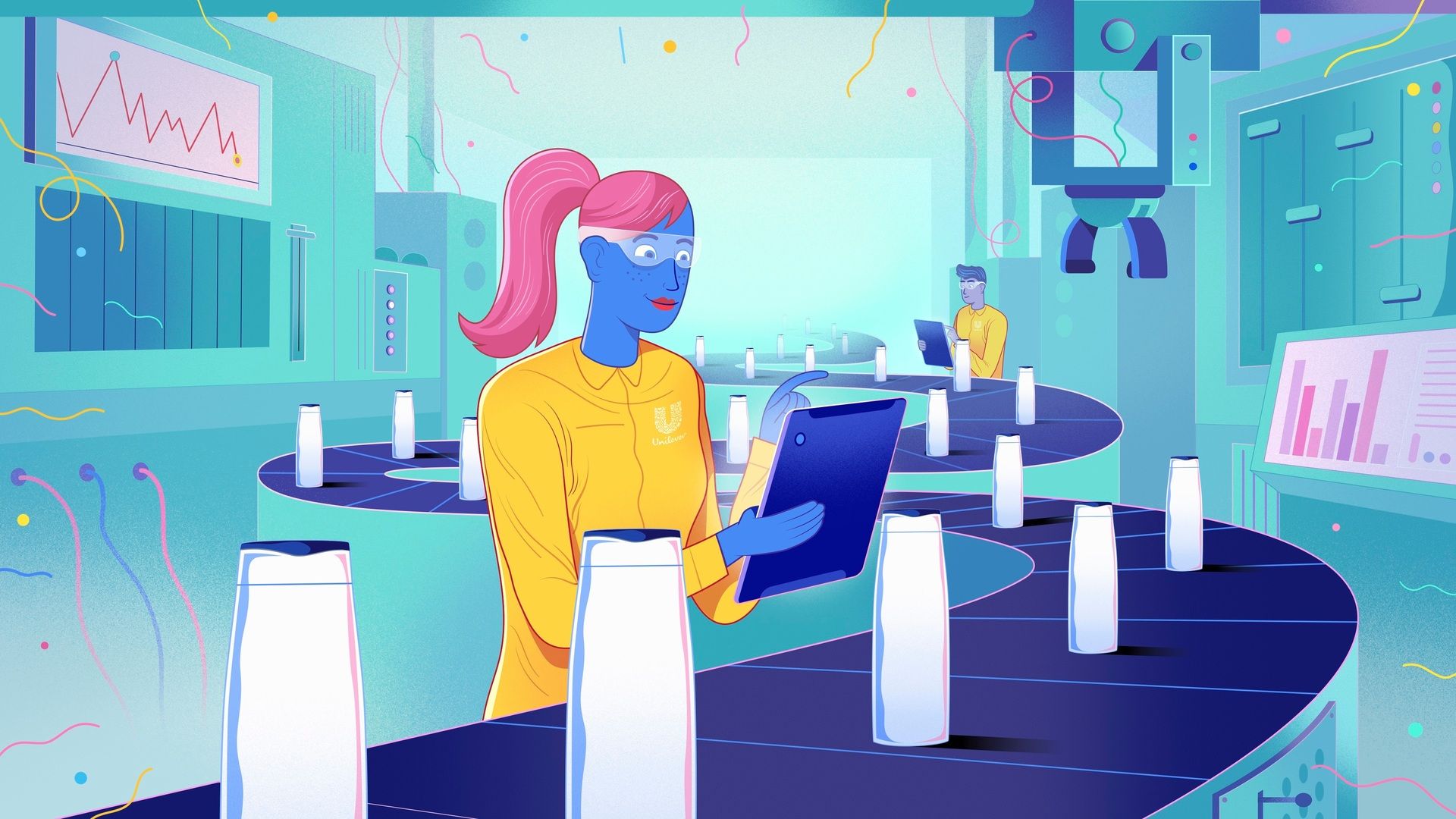 Factory scene illustration