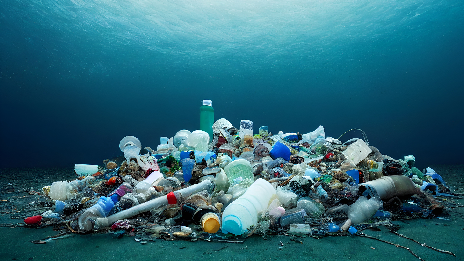 Plastic at the bottom of the ocean
