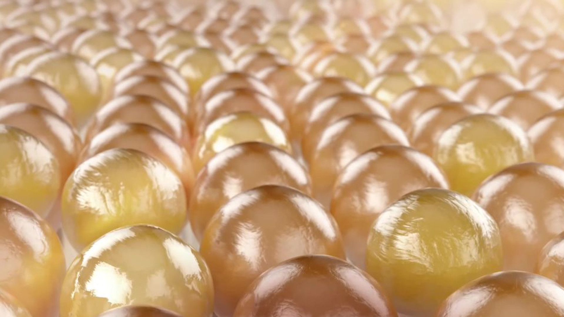 A close-up of the spheres that represent the lipids in our skin’s microbiome