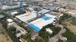 An aerial view of Unilever’s Gandhidham factory in India, a vast manufacturing facility in white and blue.