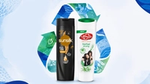 Sunsilk and Lifebuoy shampoo bottles displayed in front of a stylized recycling symbol
